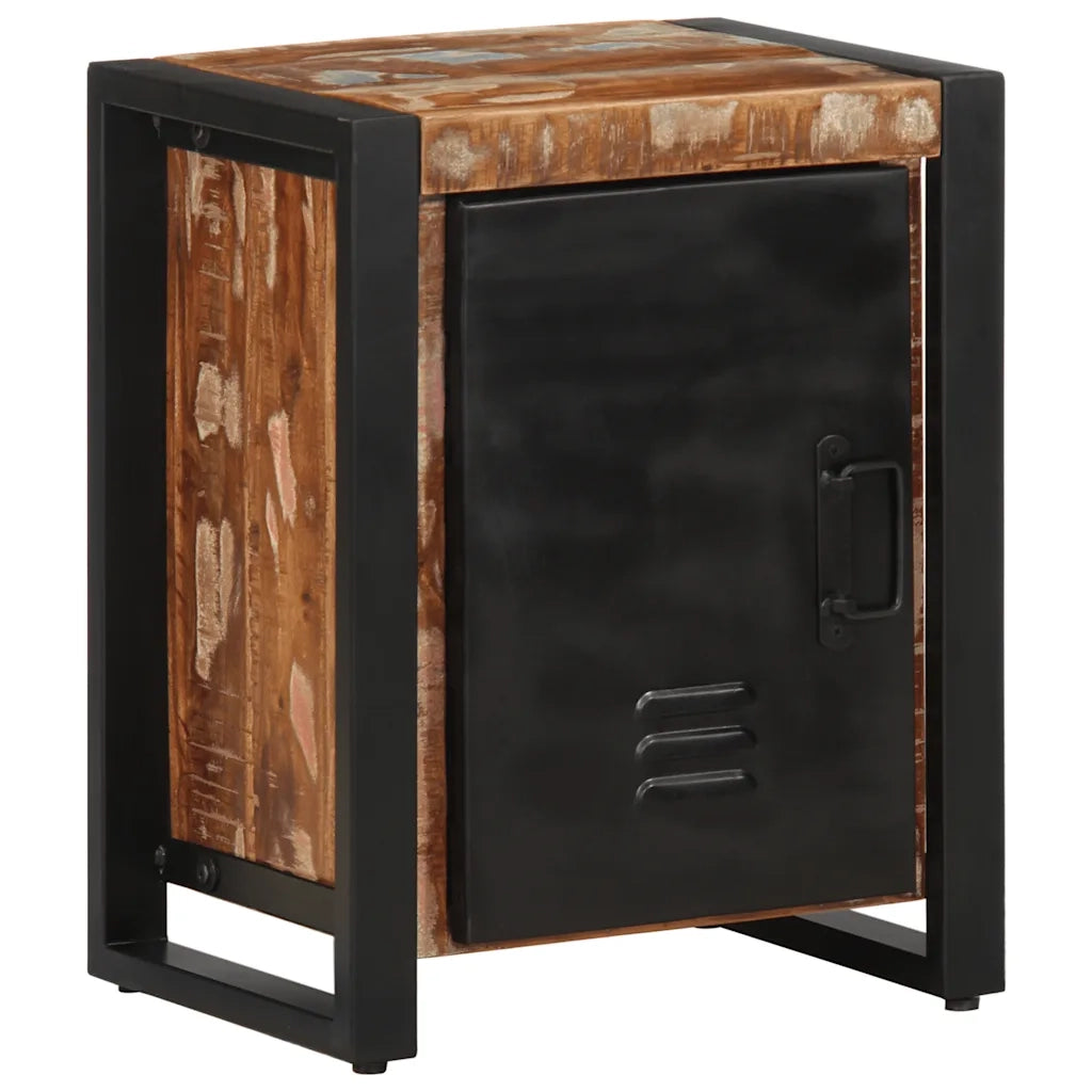 Comodino Multicolore 40x30x51 cm in Legno Massello Recupero 4013565