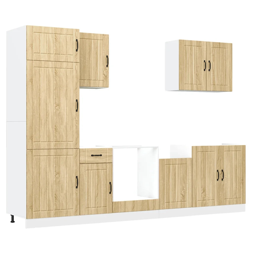 Set Mobili da Cucina 7 pz Lucca Rovere Sonoma in Truciolato 3314774
