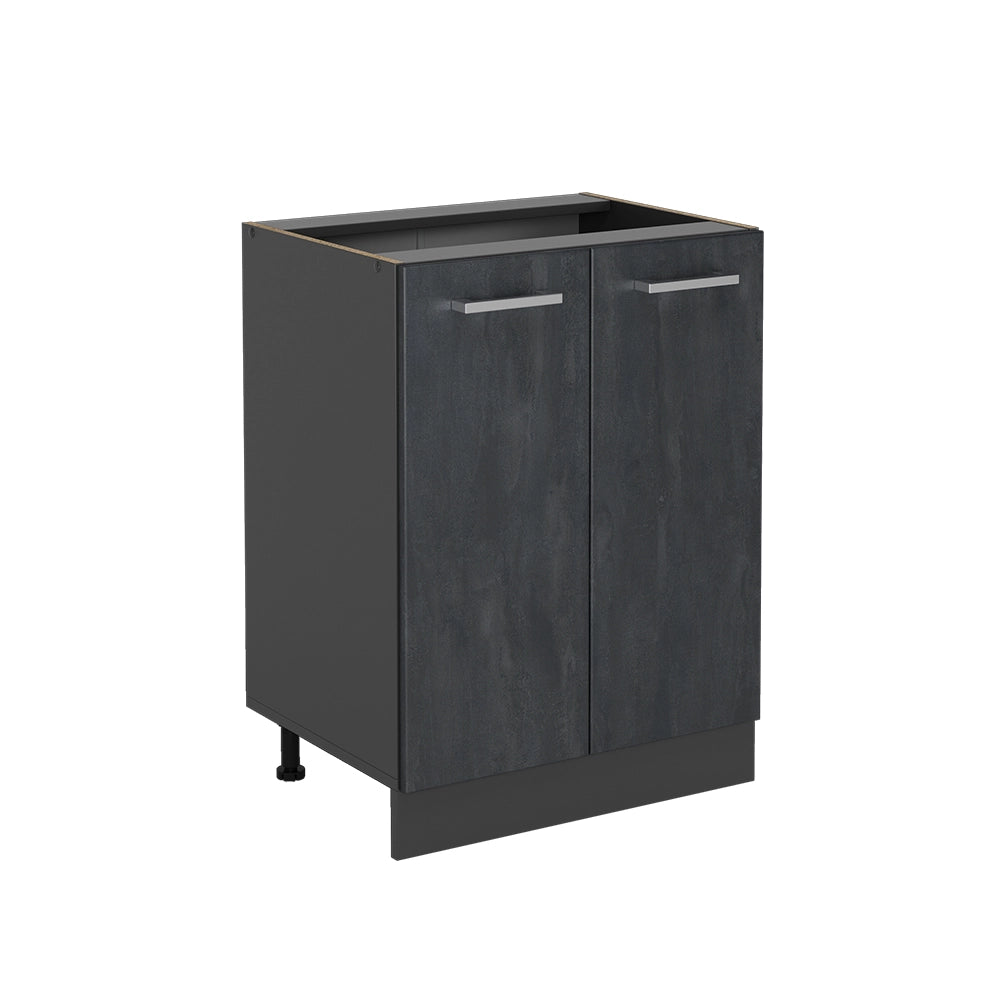 Mobiletto base cucina R-Line Calce nera/Antracite 60 cm senza piano di lavoro Vicco