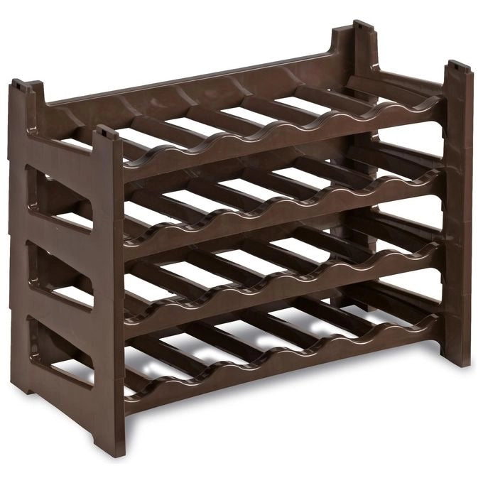 Stefanplast 42064 Cantinetta Portabottiglie Impilabile 6 Posti in Plastica Made in Italy colore Marrone