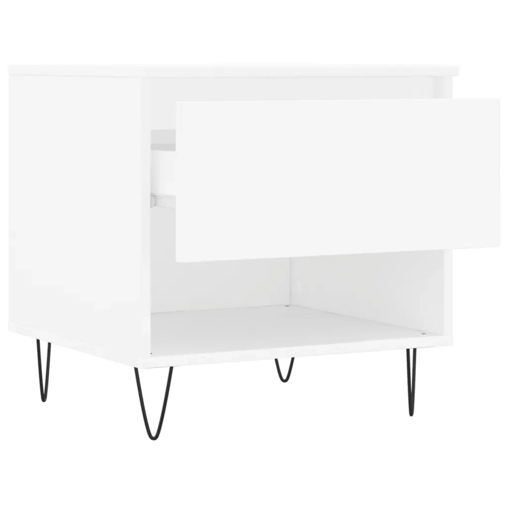 2 pz Tavolini salotto | Tavolino da caff¨¨ | Tavolino da Soggiorno Bianchi 50x46x50 cm in Legno Multistrato