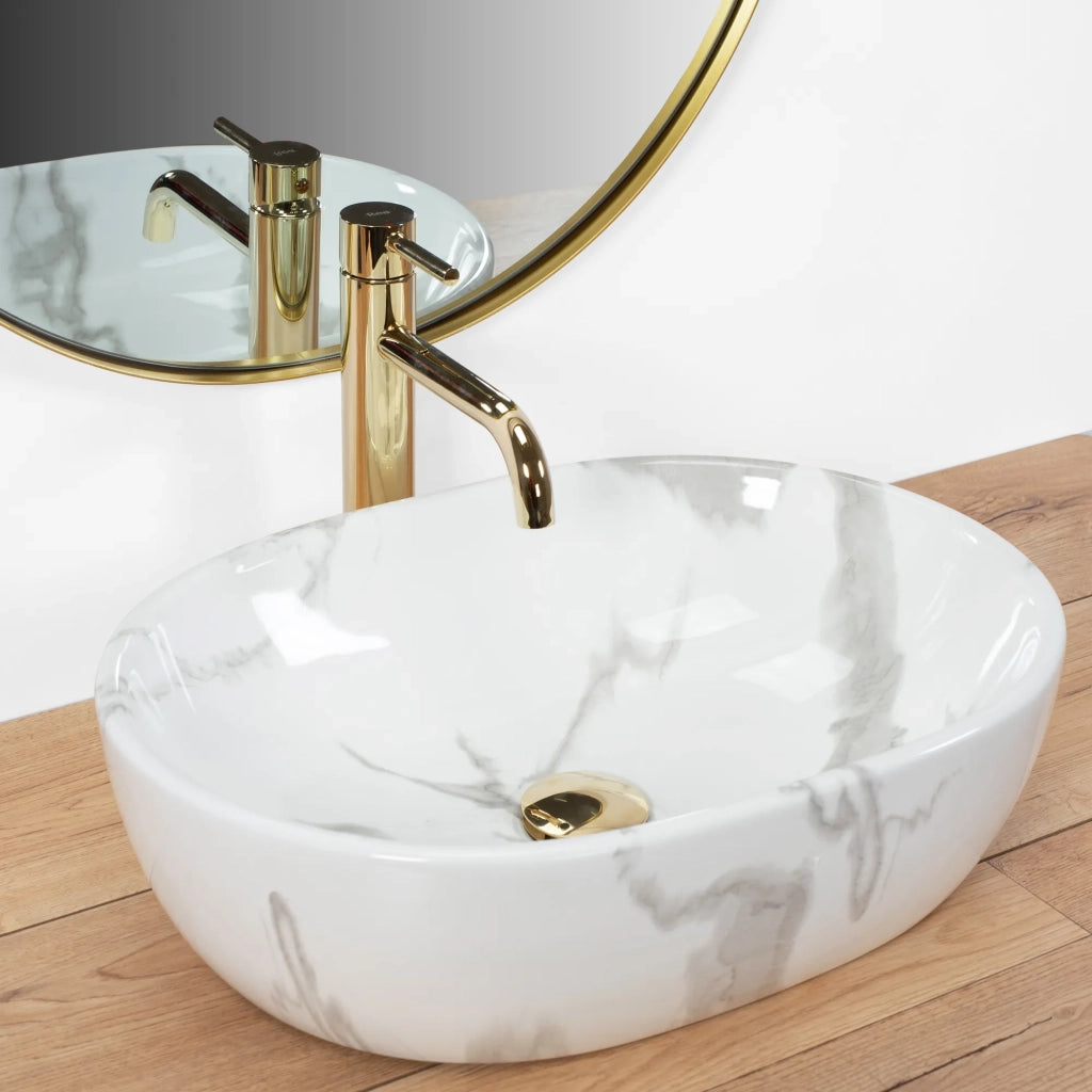 Lavabo Da Appoggio Rea Amelia Marmo Shiny