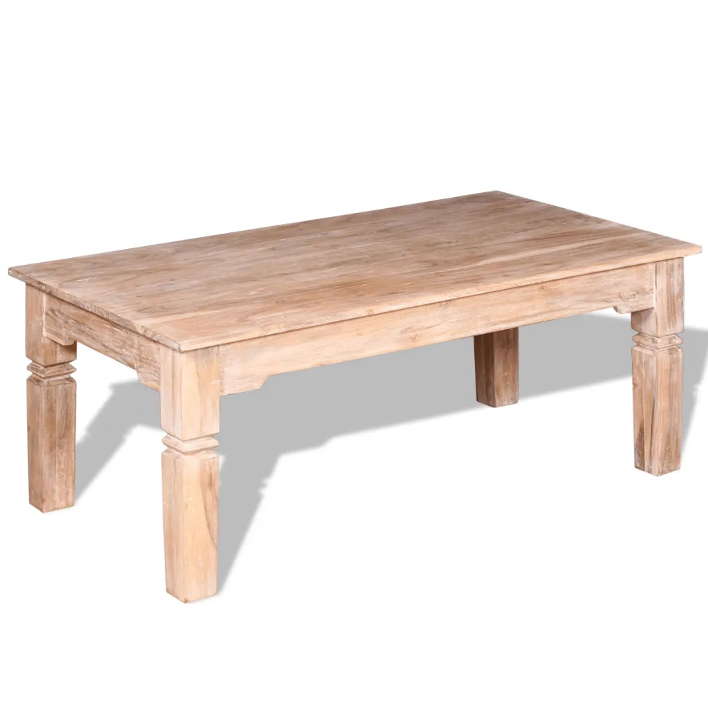 Tavolino da Salotto in Legno Massello di Acacia 110x60x45 cm