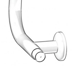 Curva raccordo verticale di 18 cm in acciaio rivestito in nylon bianco