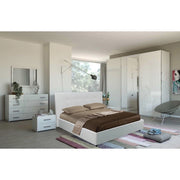 Camera da letto bianco laccato Amara con armadio 3 ante scorrevoli