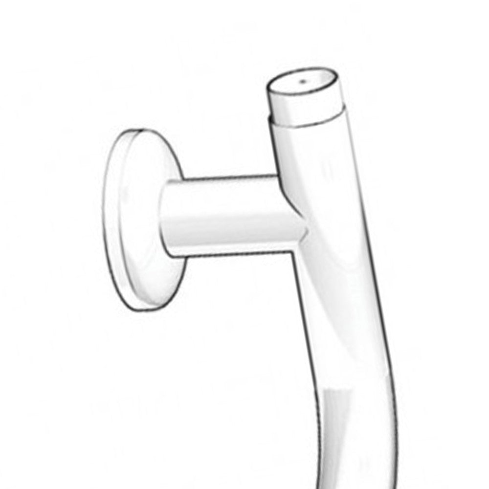 Curva raccordo verticale di 18 cm in acciaio rivestito in nylon bianco