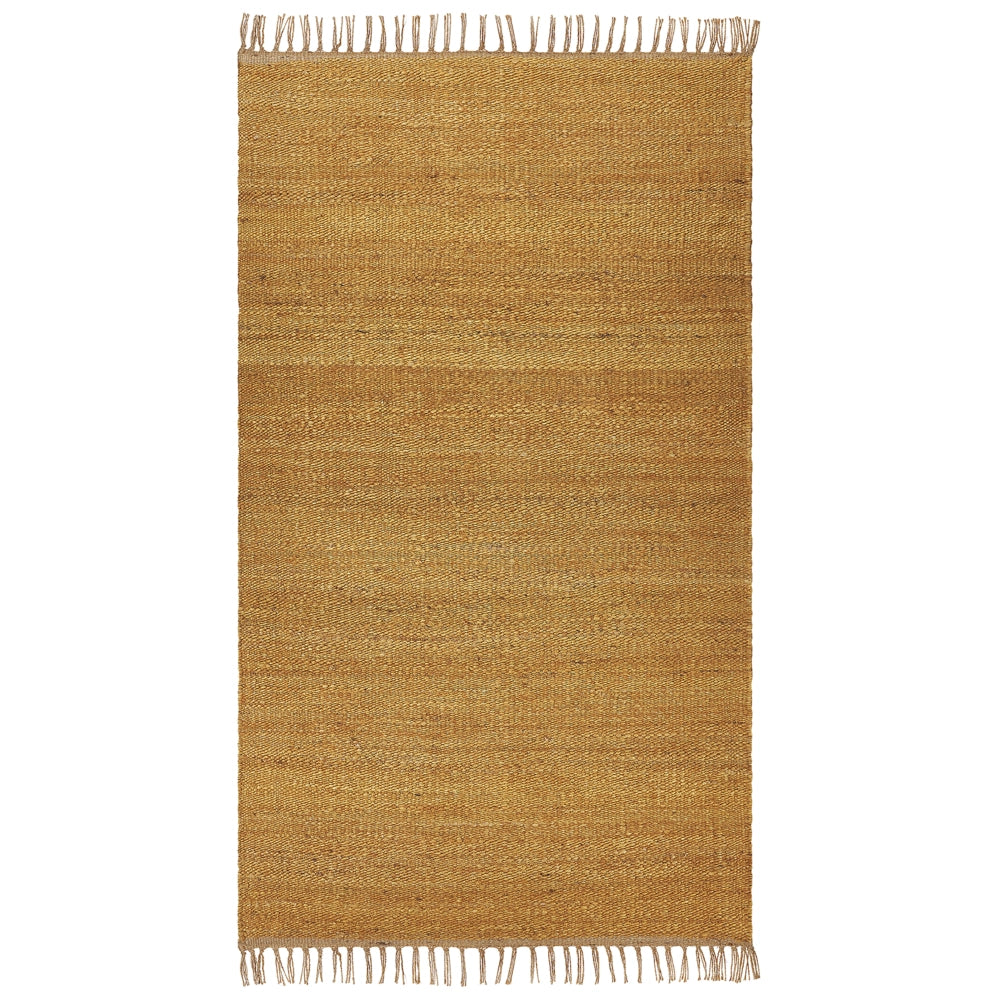 Tappeto in juta senape 80 x 150 cm tessuto a mano con frange stile boho per la sala della camera da letto