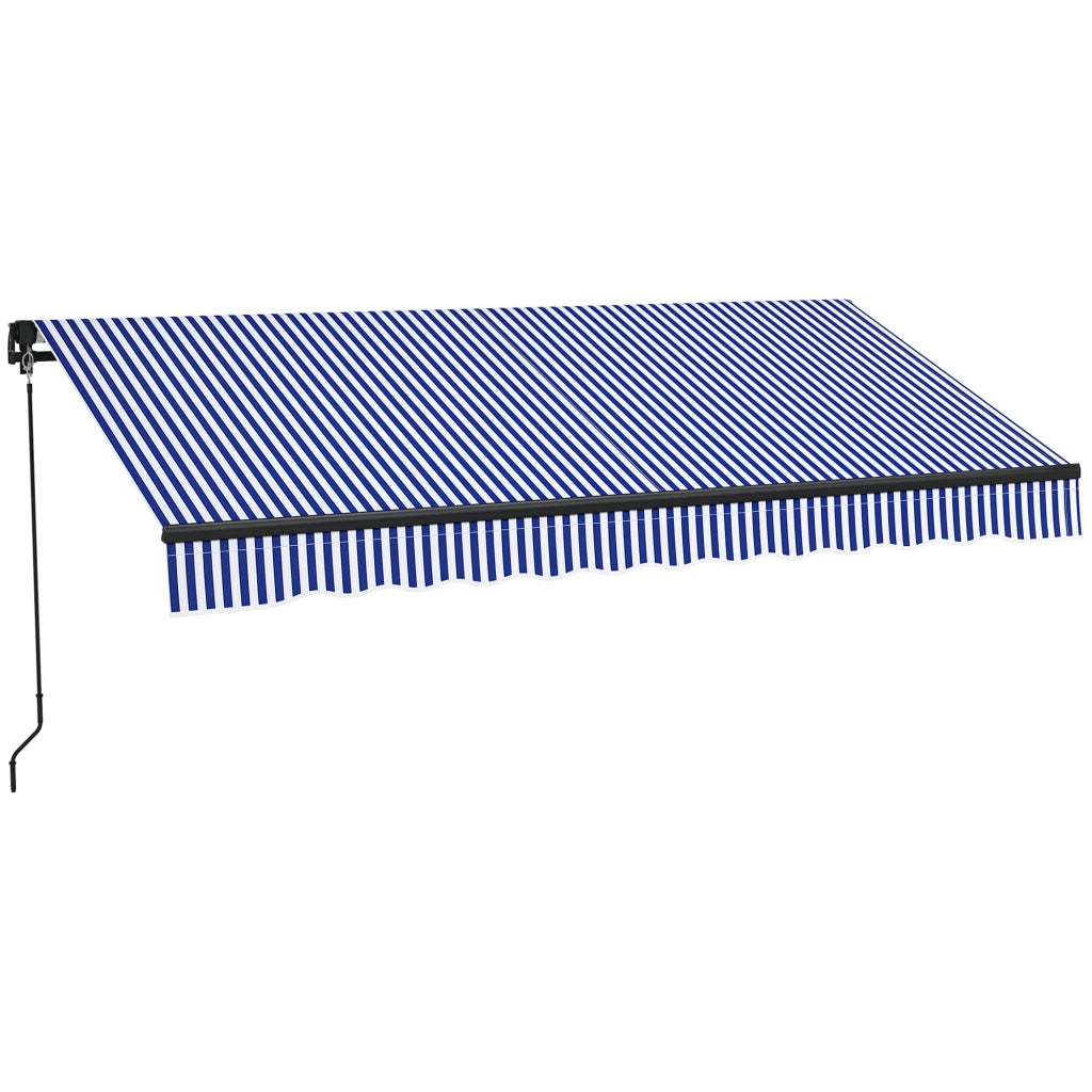 Tenda da sole retrattile manuale con manovella ¨C Xylo ¨C alluminio poliestere blu bianco