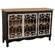 Credenza in legno e metallo nero 120x36x80,5h