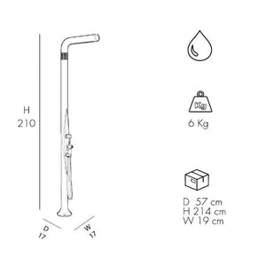 Doccia Tradizionale In Polietilene Funny Yang Con Doccetta E Miscelatore Colore Antracite Cv-T245/7016