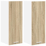 Armadio pensile | Mobile da Cucina 2 pz Quercia Sonoma e Bianca 30 x 31 x 80 cm