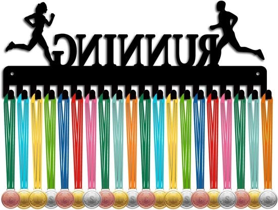 Display per Medaglie - Racks per Sportivi con Sostegno per Parete per 60+ Medaglie - Organizzatore per Medaglie di Atleti di Maratona