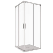 Box doccia due lati scorrevole trasparente 6mm h195cm unico, misura 90x90
