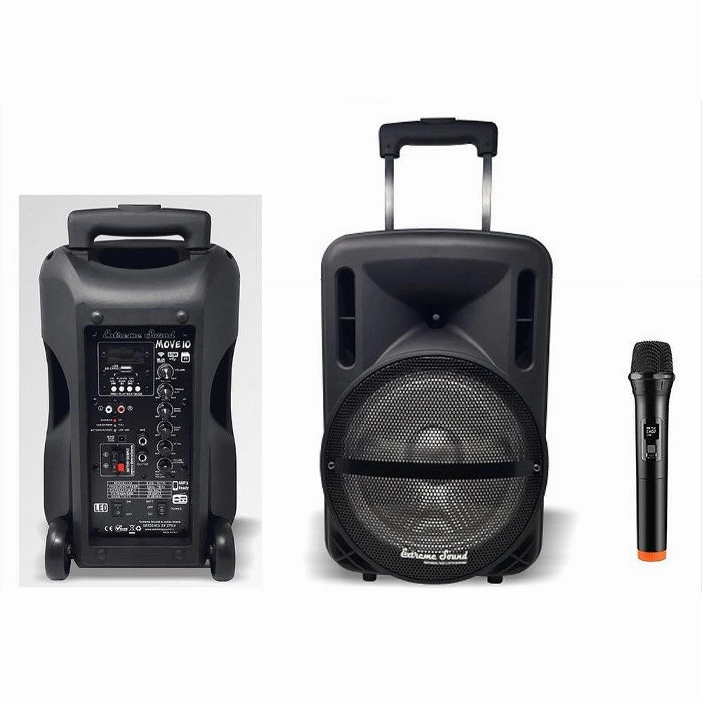 Trade Shop - Cassa Audio A Batteria Ricaricabile Trolley Woofer 10" Usb Extreme Sound Move 10 -