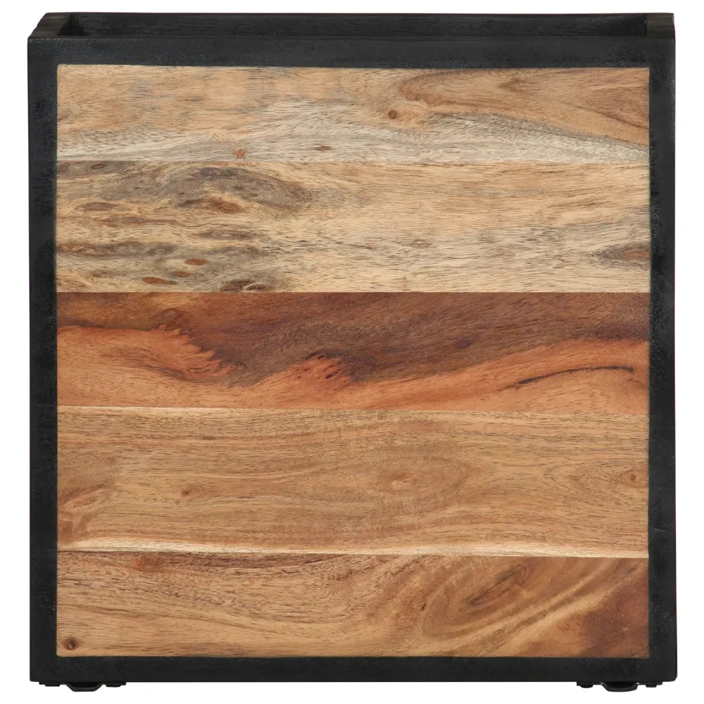 Comodino a Parete 35x35x20 cm in Legno Massello di Acacia 372751