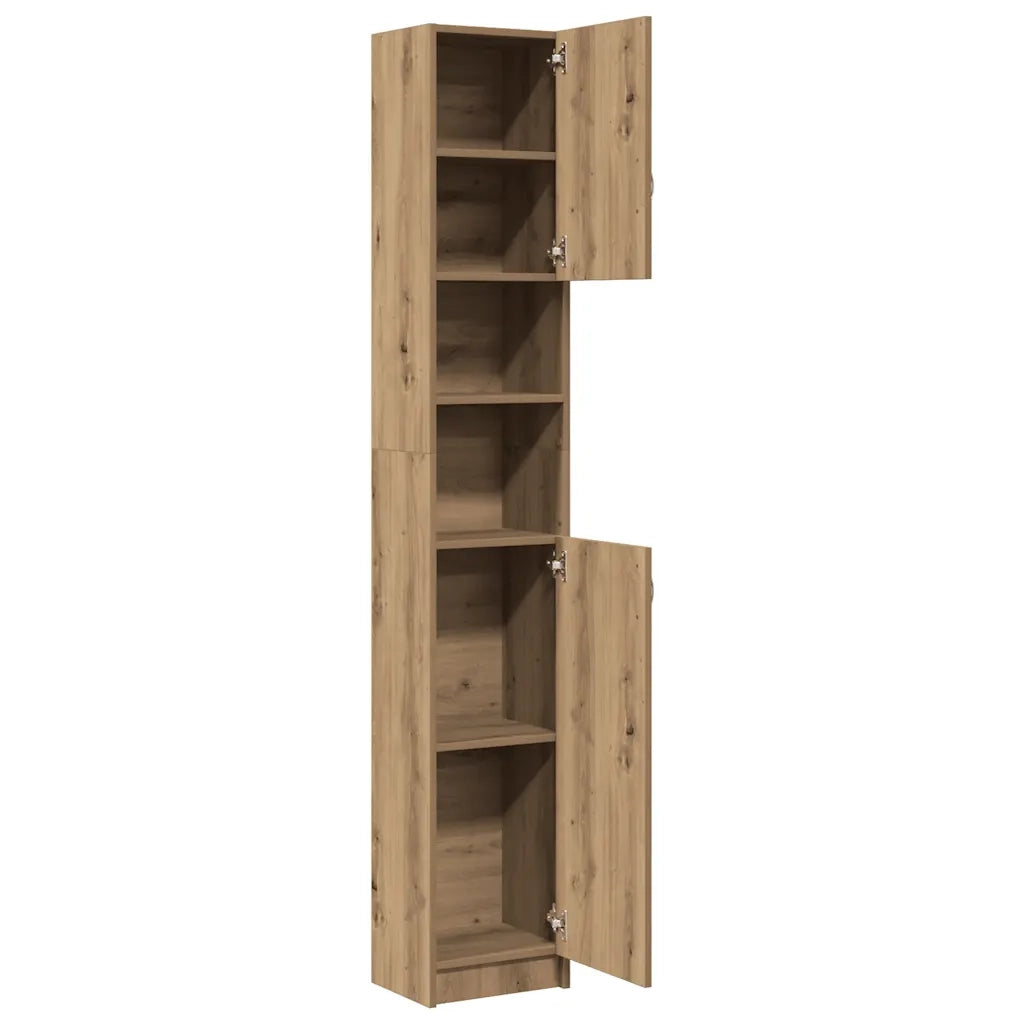 Mobiletto da bagno artigianale in rovere 32x25,5x190 cm in legno ingegnerizzato 856049