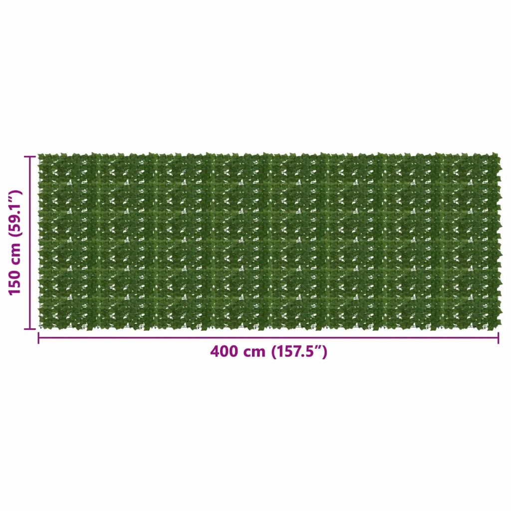 Schermo per balcone con foglie Verde 400 x 150 cm 42040664