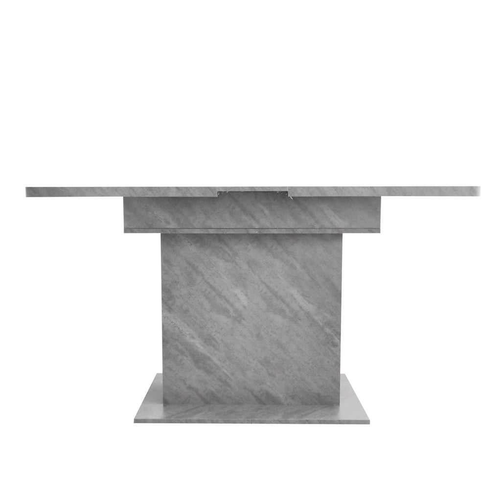 Tavolo da pranzo allungabile grigio in truciolato e metallo, design salvaspazio multifunzione