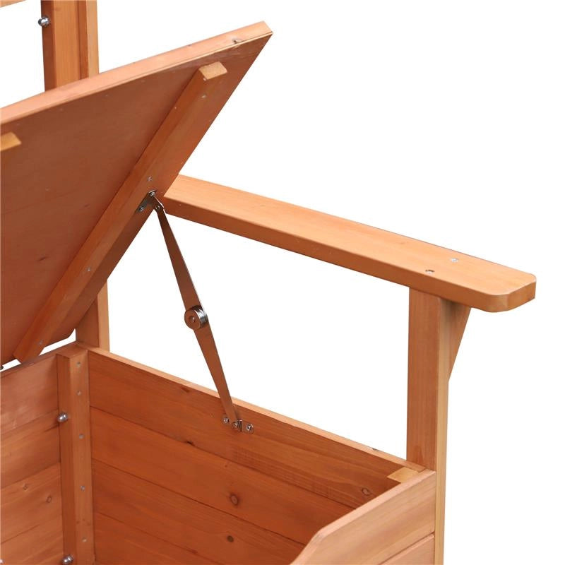 PANCHINA IN LEGNO DA GIARDINO A 2 POSTI CON VANO CONTENITORE 112X58X84 CM