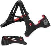 Sostegno per Chitarra - Sostegno Portatile a Scomparsa per Chitarra - Stabile e Compattibile - Nero - Adatto per Chitarre Acustiche e Elettriche - Ideale per Tutto il Giorno