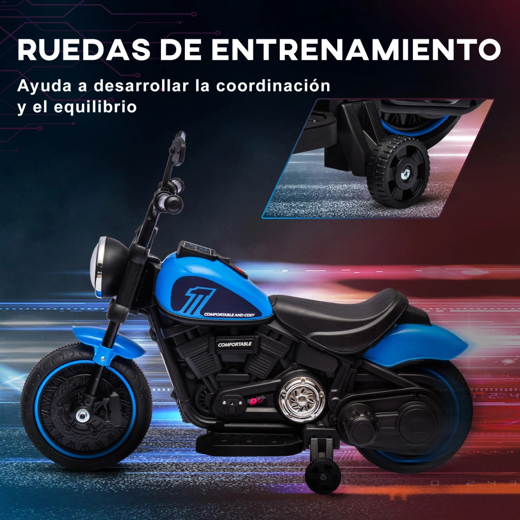 Motocicletta Elettrica per Bambini ¨C zephmum ¨C Blu 6V 18-36 Mesi