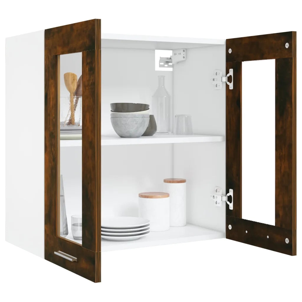 Pensile in Vetro Rovere Fumo 60x31x60 cm Legno Multistrato cod mxl 73632