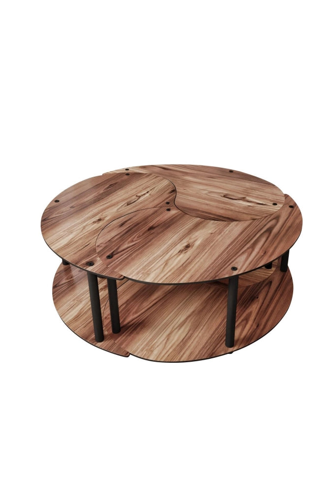 Set di tavolini in legno "Yin" 70 x 70 x 38 cm - Noce