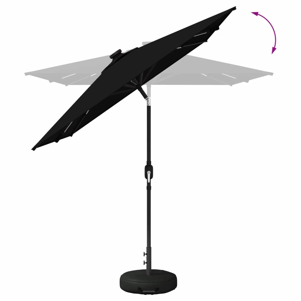 Ombrellone da giardino-Parasol da giardino con luci LED e base 200 x 300 cm Poliestere 517438