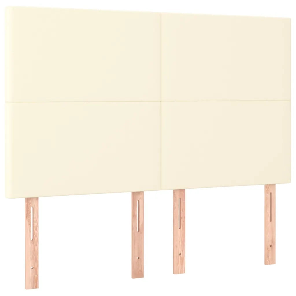 Testiera a LED Crema 144x5x118/128 cm in Similpelle 3122236
