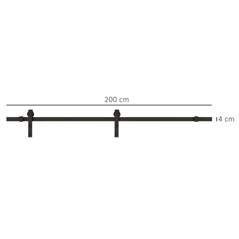 Kit binario per porta scorrevole, portata massima 100 kg, metallo, nero, 2 m, nero