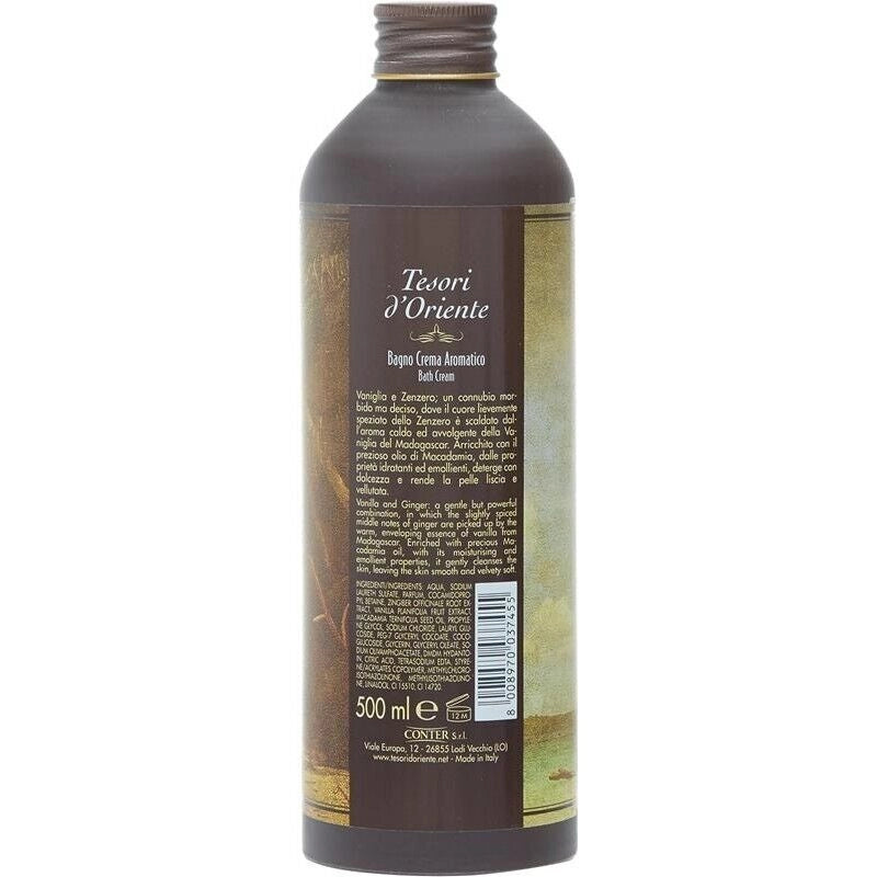 TESORI D'ORIENTE BAGNO CREMA AROMATICO VANIGLIA E ZENZERO DEL MADAGASCAR 500ML