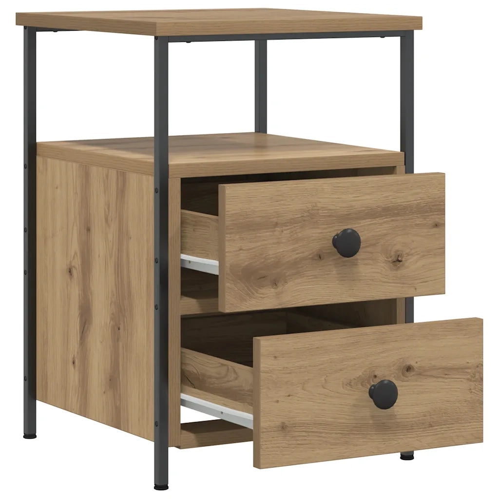 Comodino Rovere Artigianale 34x35,5x50 cm in Legno Multistrato