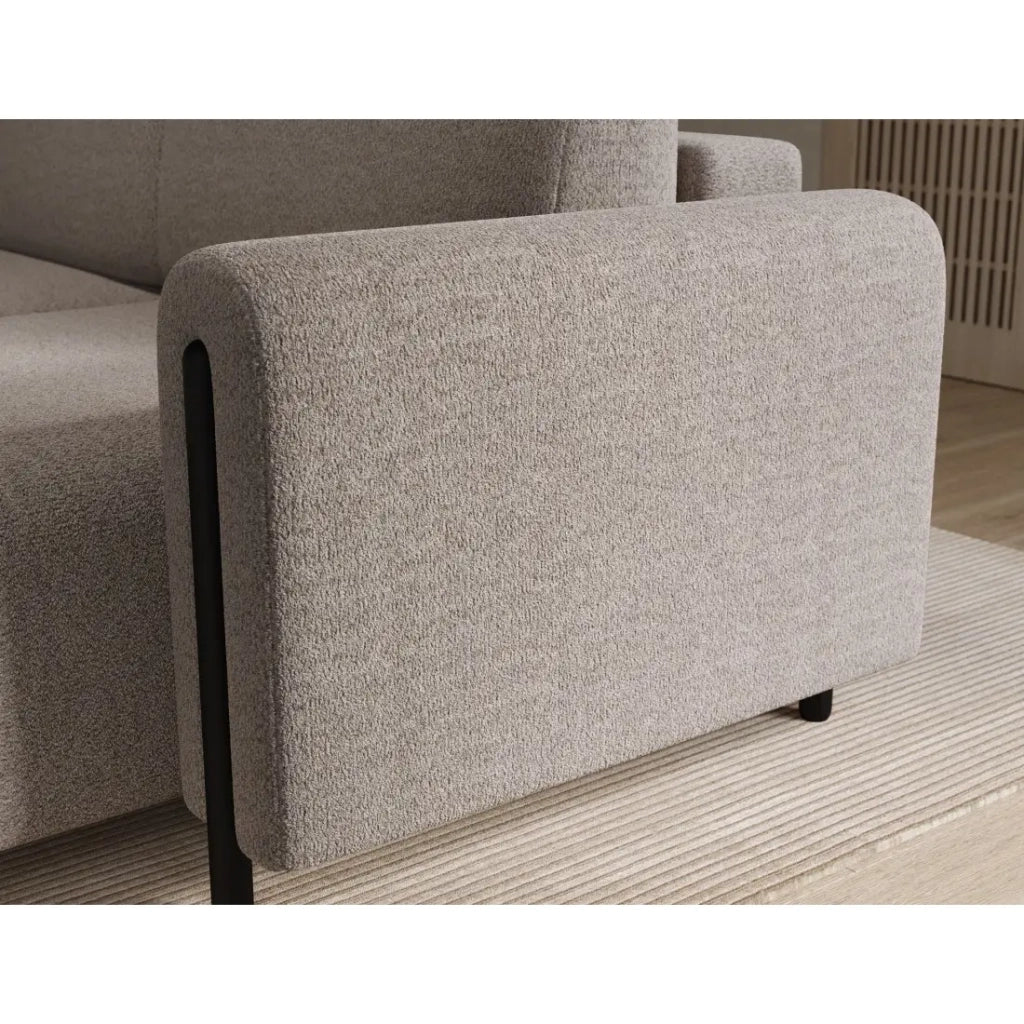 Divano angolare convertibile ARVESSA beige chenille – Angolo destro