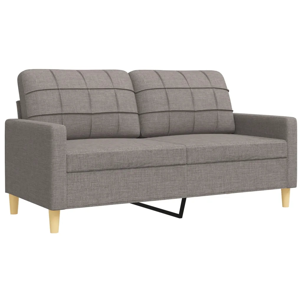Set di Divani 4 pz con Poggiapiedi Tortora in Tessuto 3278302