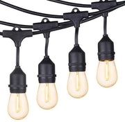 Luci da Esterno a Filo LED 49FT - Grado Commerciale Lampada Terras con Lampade S14 1W Dimmabili Infrangibili - Impermeabili Bicchieri Esterni Collegamento per Caffè Bistro Mercato Lampada Calda Bianca