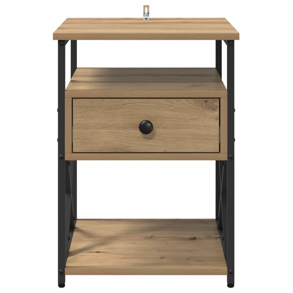 Armadio da Notte 2 pcs Rovere artigianale 40 x 42 x 55 cm