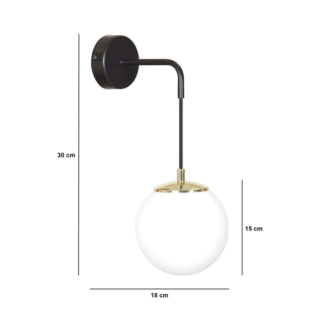 Lampada da parete OGNIS in acciaio nero opaco e vetro