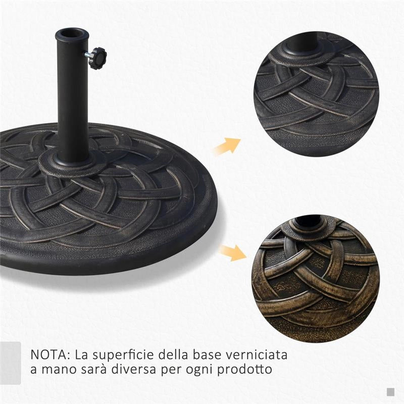 BASE PER OMBRELLONE DA 91 KG IN RESINA PER PALI 38-48 MM COLORE BRONZO