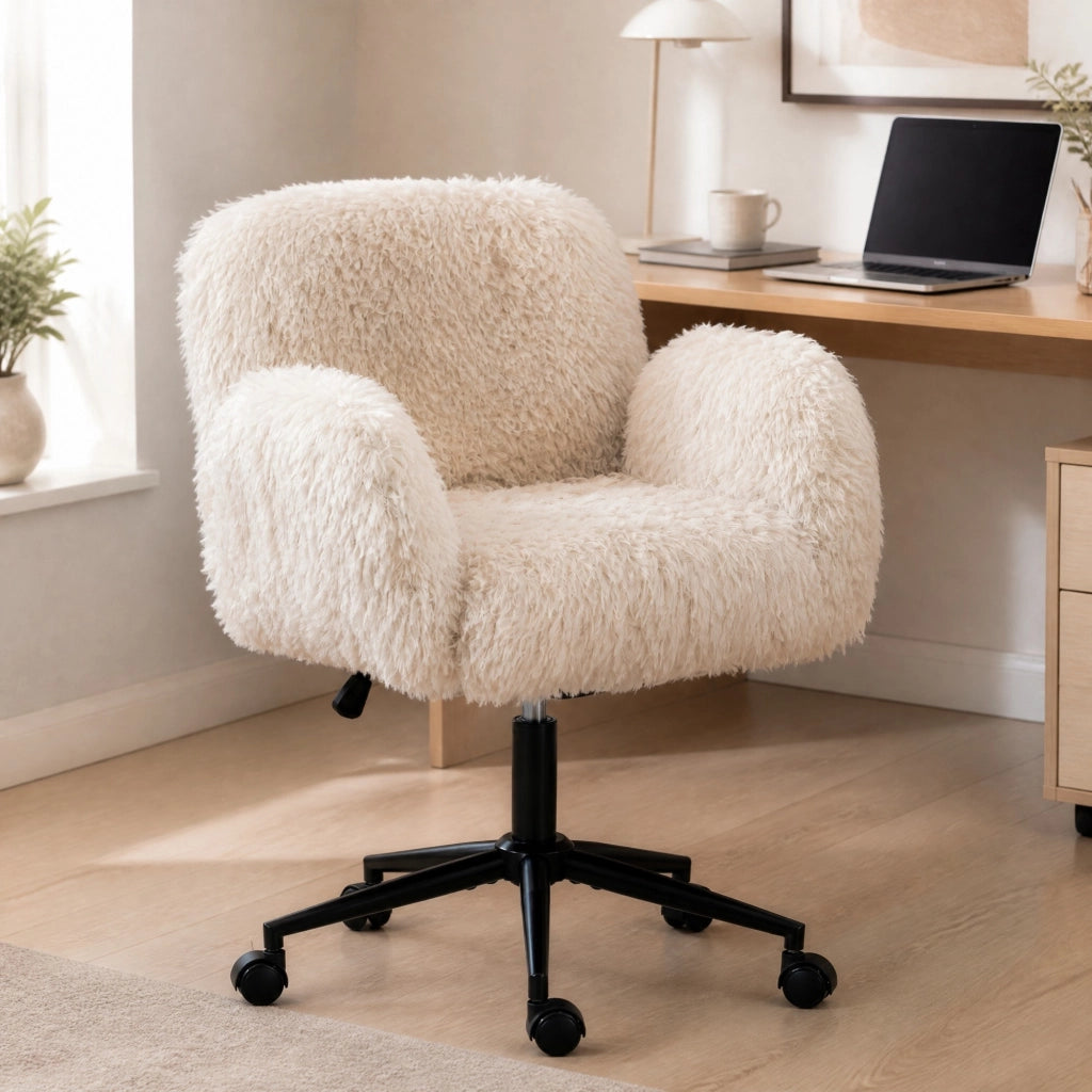 Sedia da ufficio in morbido woolfleece beige