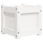 Fioriera rialzata per piante fiori terrazza giardino 31 x 31 x 31 cm legno di pino massiccio bianco 02_0037499