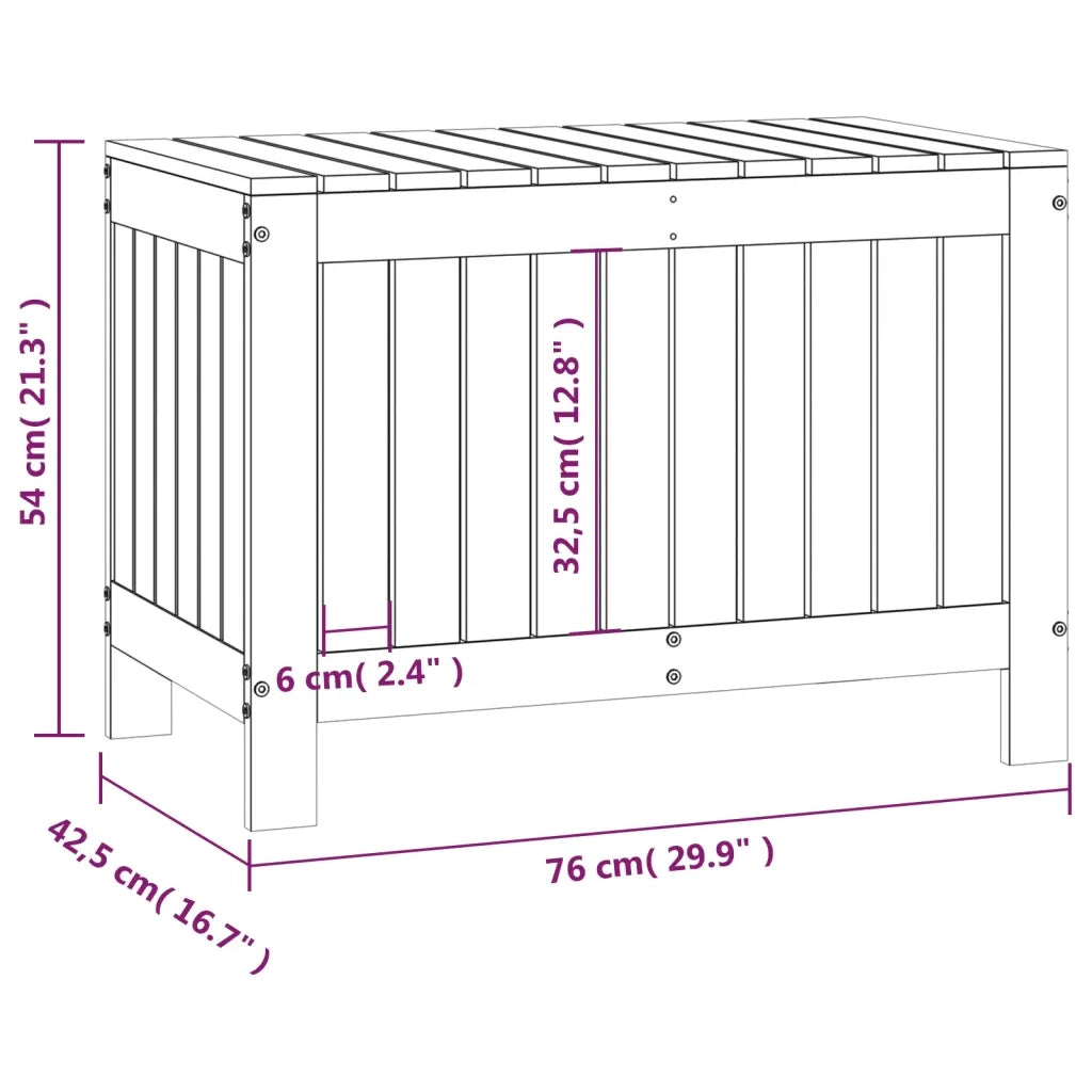 Contenitore Giardino Bianco 76x42,5x54cm Legno Massello di Pino 836145