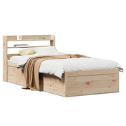 Giroletto con Testiera 90x190 cm in Legno Massello di Pino 3307104