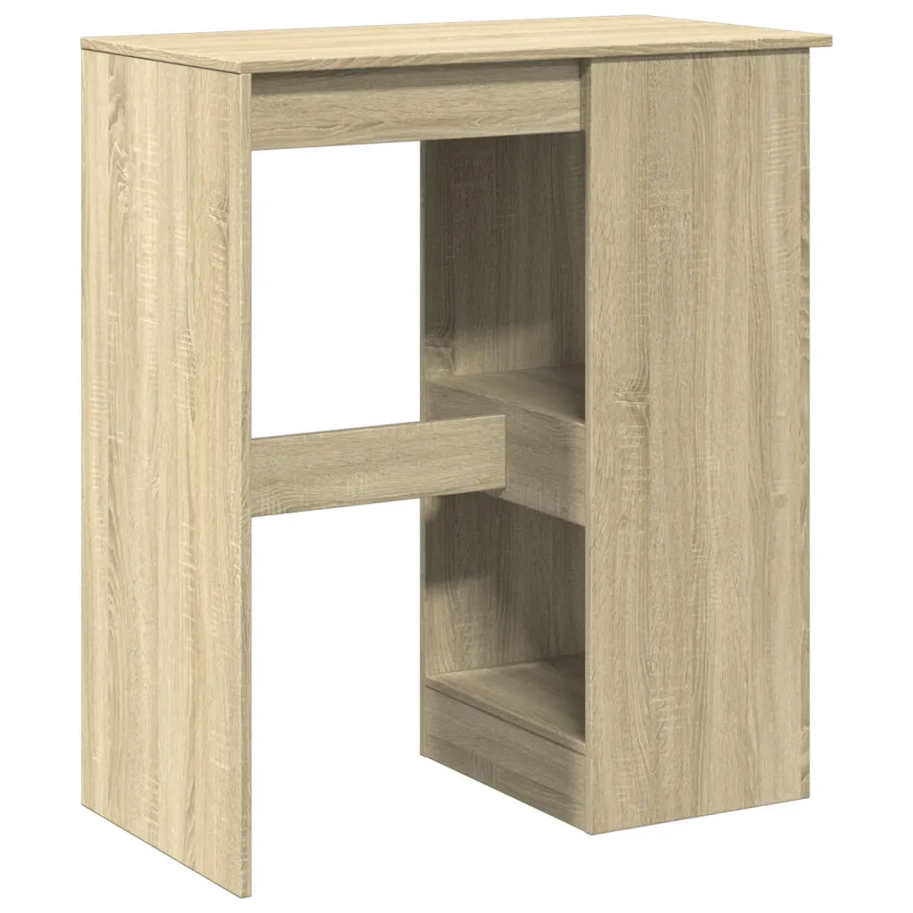 Tavolo Bar con Rastrelliera Sonoma 90x47,5x103,5 cm Multistrato