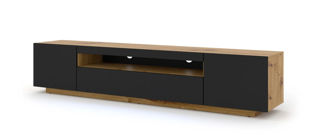 MOBILE PORTA TV AURA 200 ARTISAN OAK NERO OPACO LED