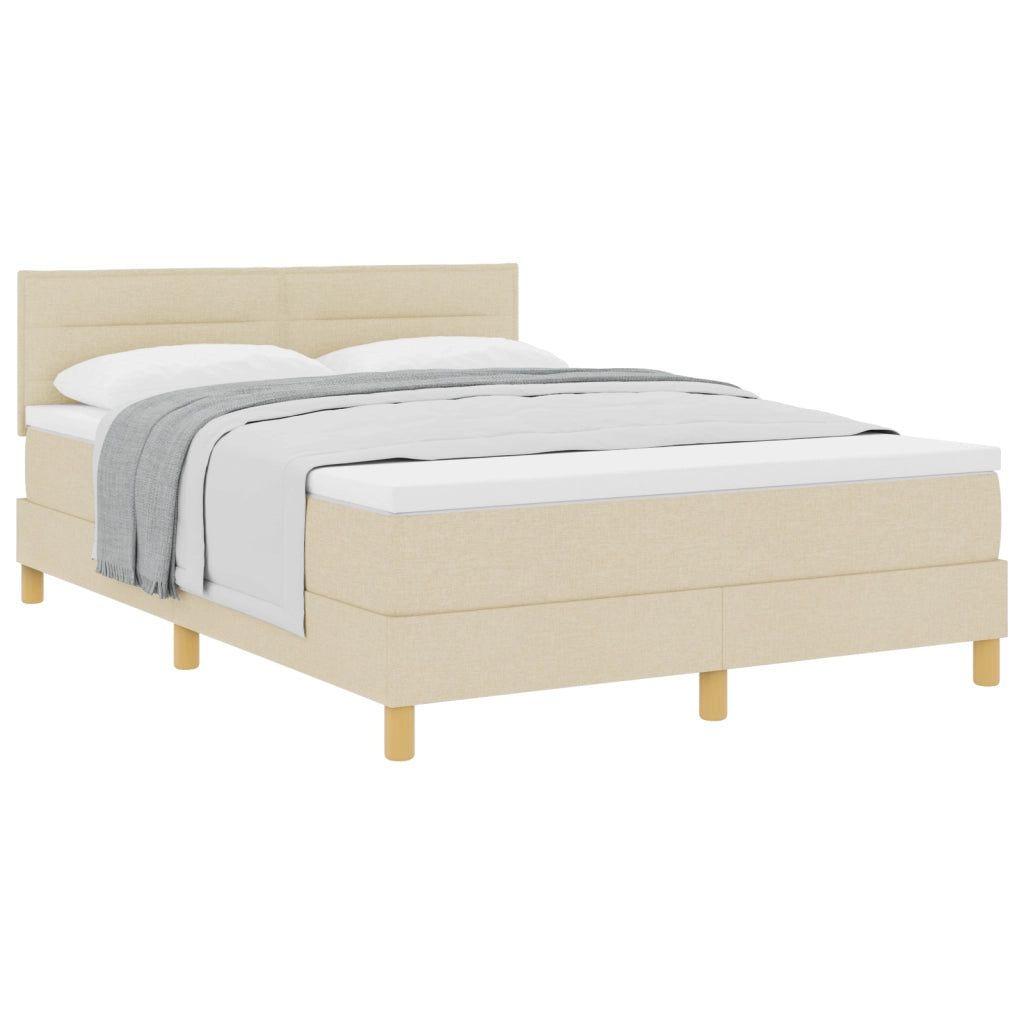 Letto a Box Spring con materasso panna 140x200 cm tessuto