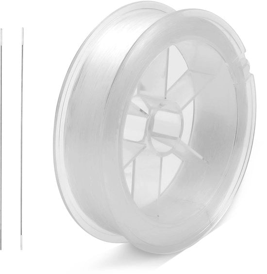 Cavo di filo elastico 0,5 mm - 110 m - Resistente alle tracce di usura - Translucido - Ideale per collane con perle