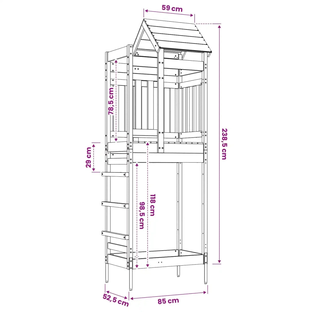 Torre da Gioco Marrone 52,5 x 85 x 238 cm Pino massello 3417199