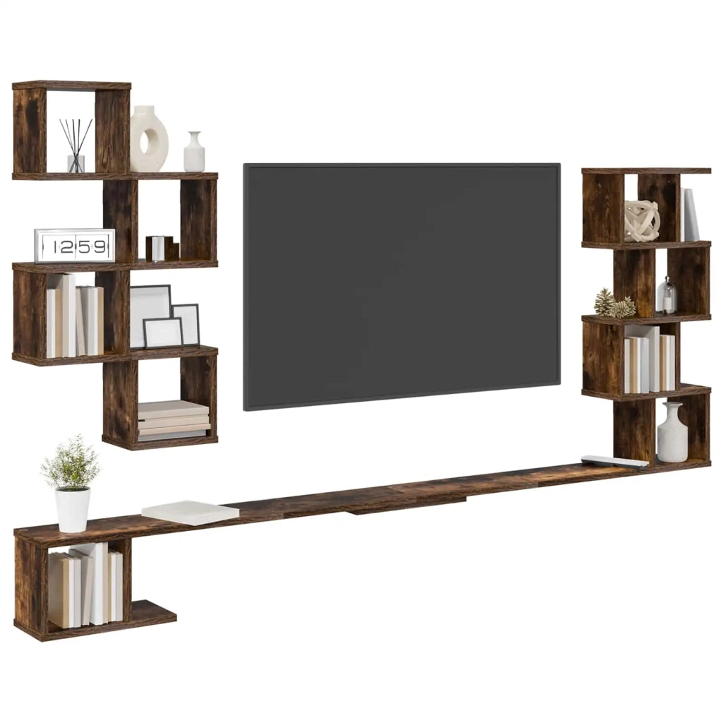 Mensola per TV da muro Rovere Fumo 200 x 15 x 94 cm 8012304