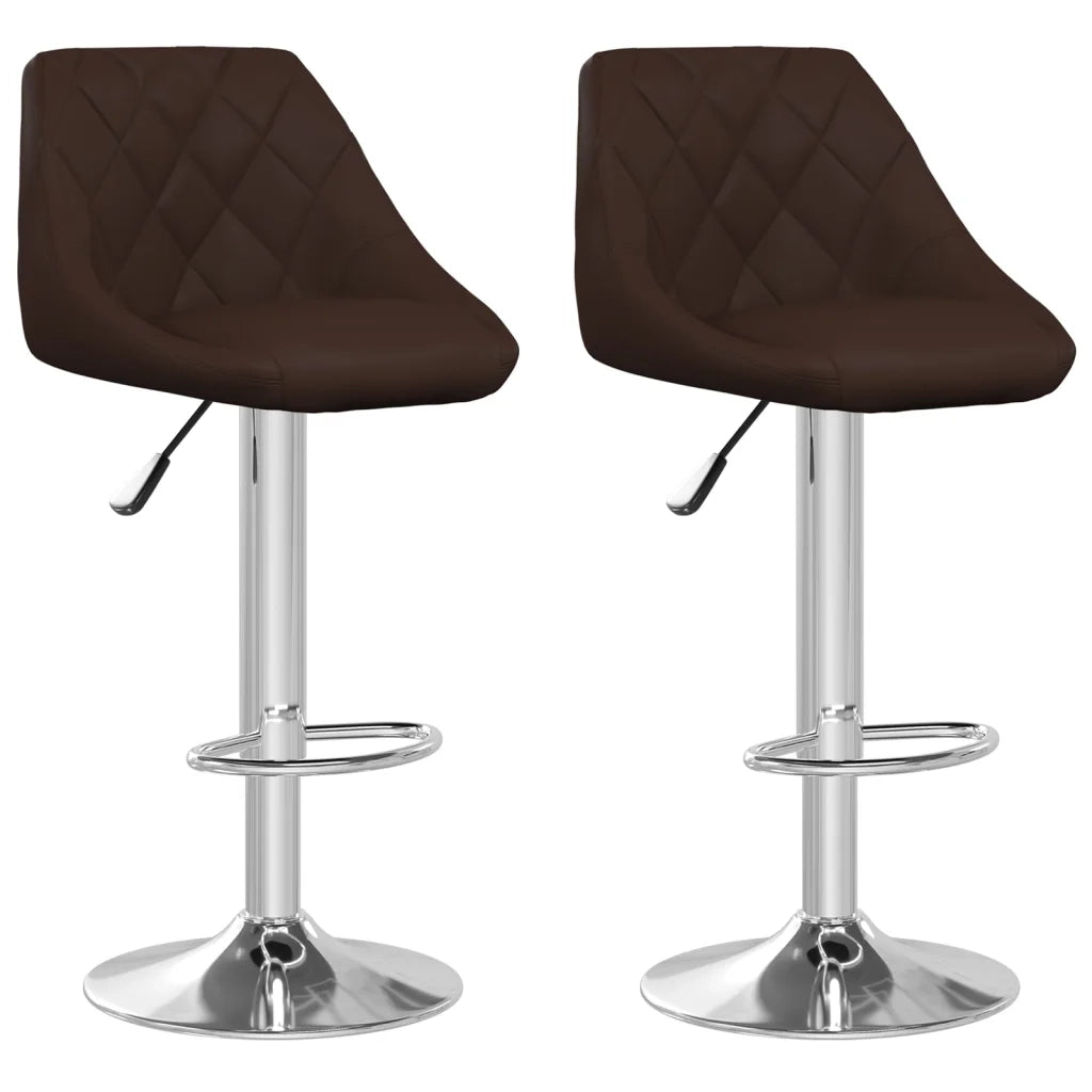 Sgabelli da Bar 2 pz Marroni in Similpelle 335182