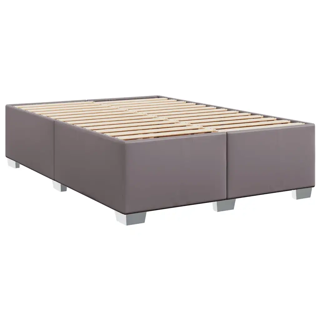 vidaXL Giroletto a Molle con Materasso Grigio 140x190 cm in Similpelle